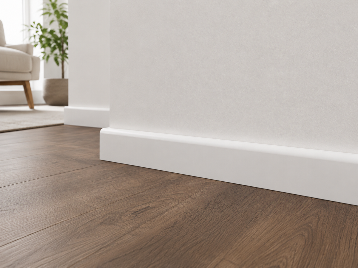 Guardapolvo MDF Prepintado Blanco 12 × 70 × 2400 mm