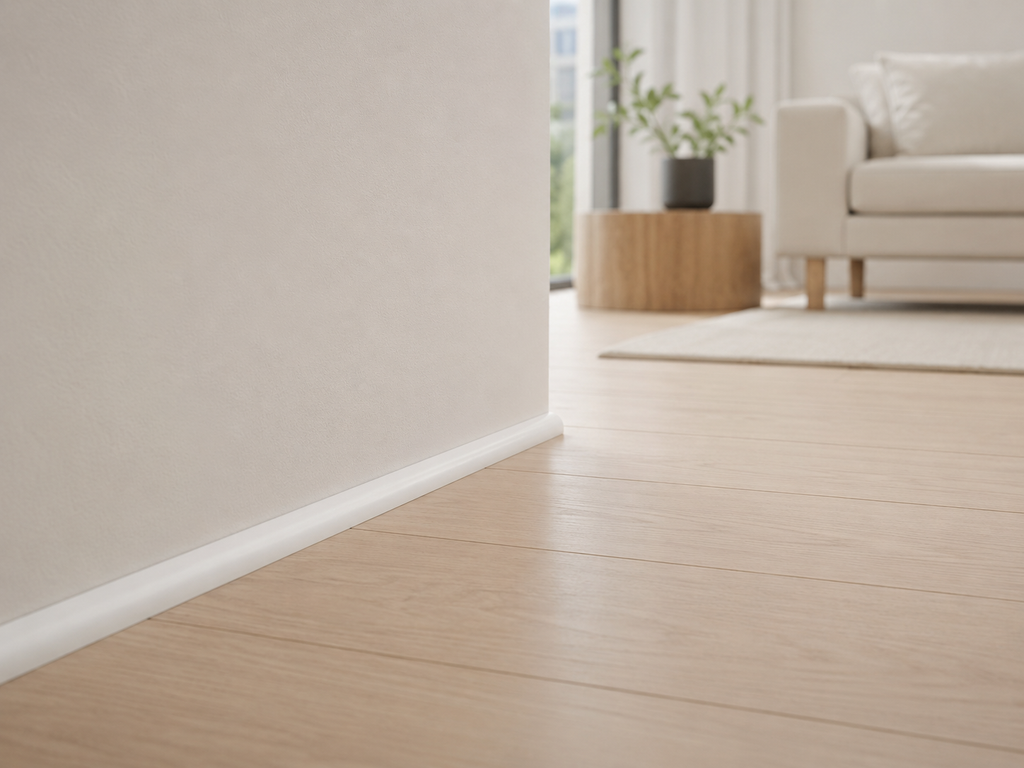 Junquillo MDF Prepintado Blanco 15 × 15 × 2400 mm
