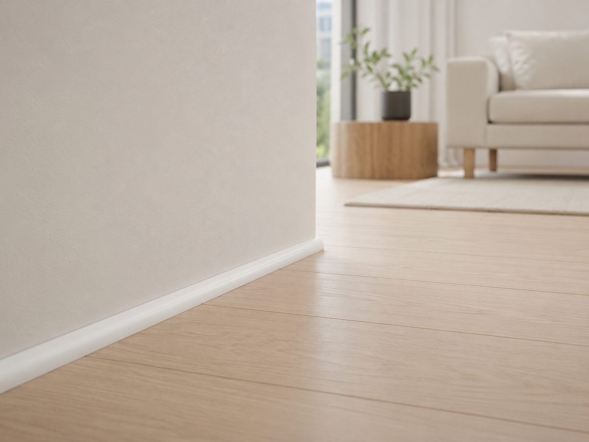 Junquillo MDF Prepintado Blanco 15 × 15 × 2400 mm