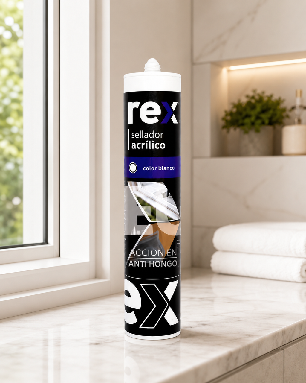 Sellador Acrílico Pintable REX Blanco 300 ml