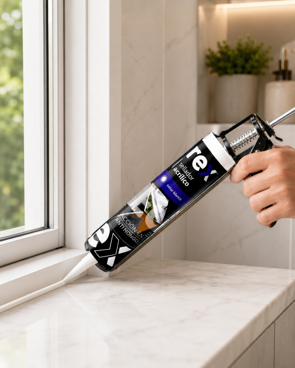 Sellador Acrílico Pintable REX Blanco 300 ml